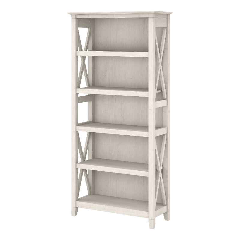 Bowery Hill Engineered Wood Line White Oak Bookcase Tall 5-Shelf Rectangular 65.98