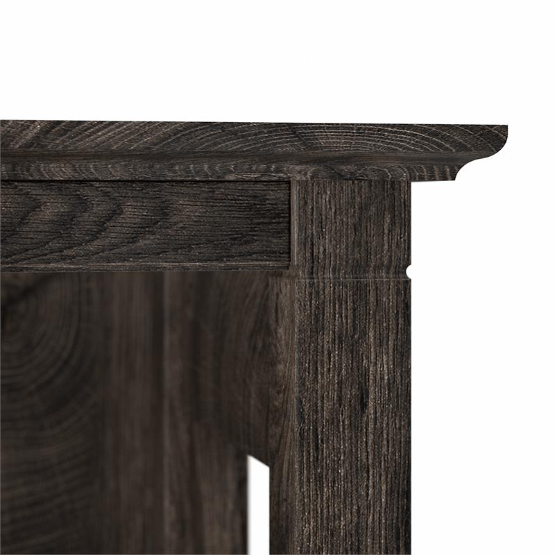 Bowery Hill 5 Shelves Coastal Wood Tall Bookcase in Dark Gray