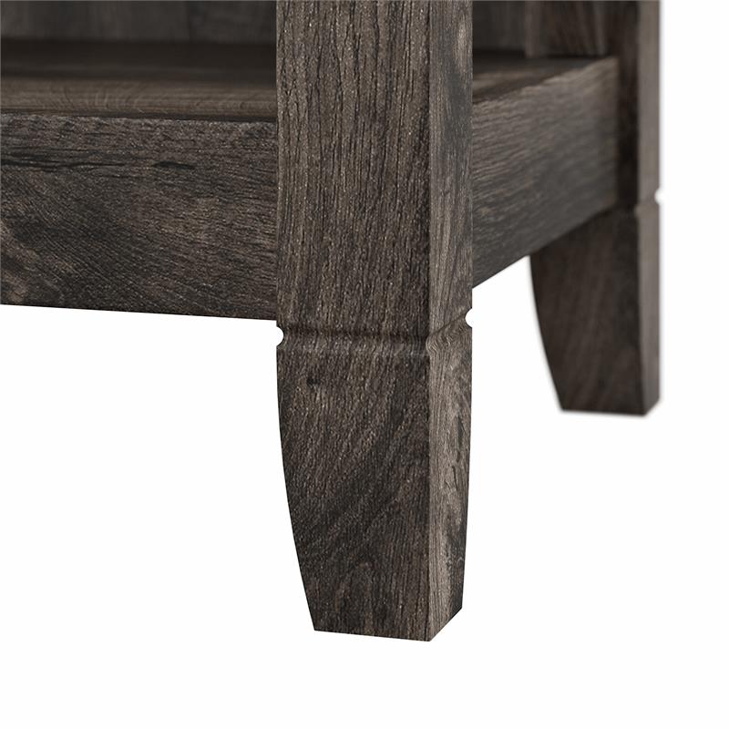 Bowery Hill 5 Shelves Coastal Wood Tall Bookcase in Dark Gray