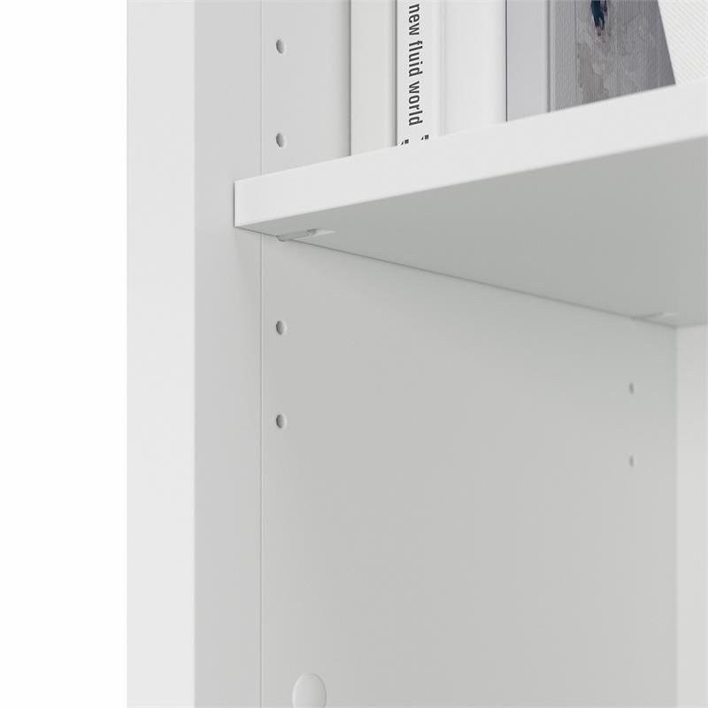 Bowery Hill Wood Pure White and Shiplap Gray Bookcase Rectangular Tall 32