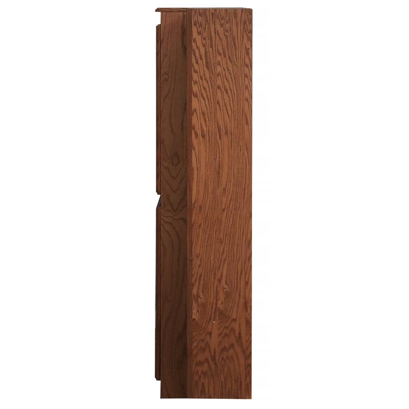 Bowery Hill Wood Dry Oak Bookcase Wall Rectangular Adjustable Shelves 72
