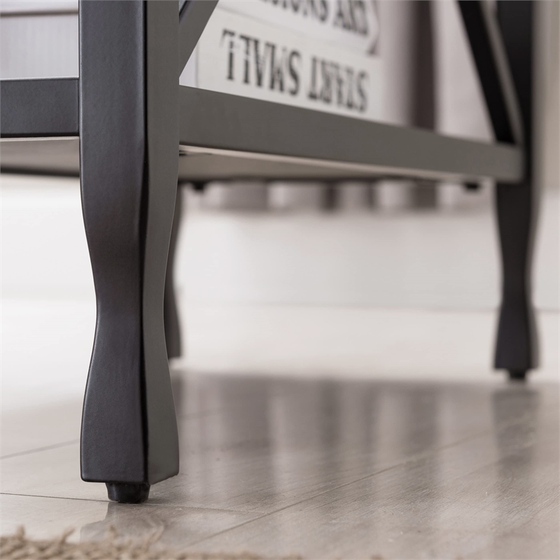 Bowery Hill Chisel & Forge Wood Narrow End Table in Smoky Gray Oak