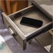 Bowery Hill Solid Wood Drawer End Table in Smoke Gray