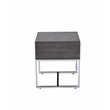 Bowery Hill Transitional End Table in Gray Oak and Chrome