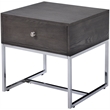 Bowery Hill Transitional End Table in Gray Oak and Chrome