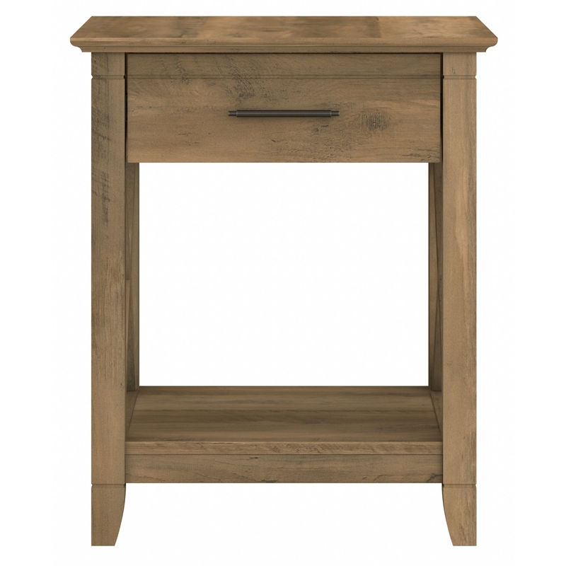 Bowery Hill Contemporary Engineered Wood End Table with Storage in Pine