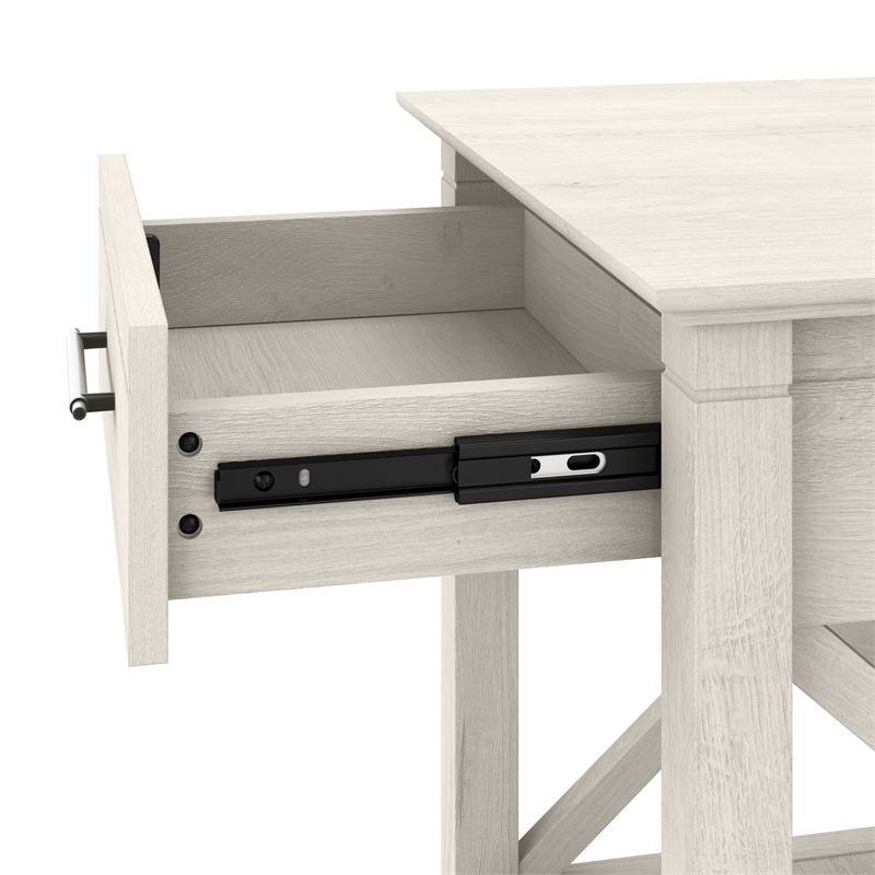 Bowery Hill Engineered Wood White End Table Rectangular Storage 20