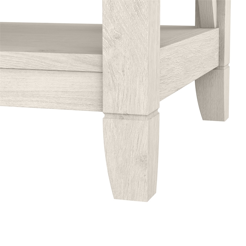 Bowery Hill Engineered Wood White End Table Rectangular Storage 20