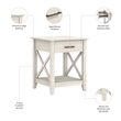 Bowery Hill Engineered Wood White End Table Rectangular Storage 20