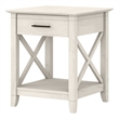 Bowery Hill Engineered Wood White End Table Rectangular Storage 20