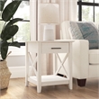 Bowery Hill Engineered Wood White End Table Rectangular Storage 20