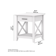 Bowery Hill Farmhouse Engineered Wood End Table with Storage in White
