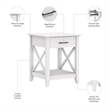 Bowery Hill Farmhouse Engineered Wood End Table with Storage in White