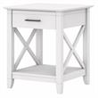 Bowery Hill Farmhouse Engineered Wood End Table with Storage in White