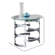 Bowery Hill Glass Top Chrome Round End Table 25
