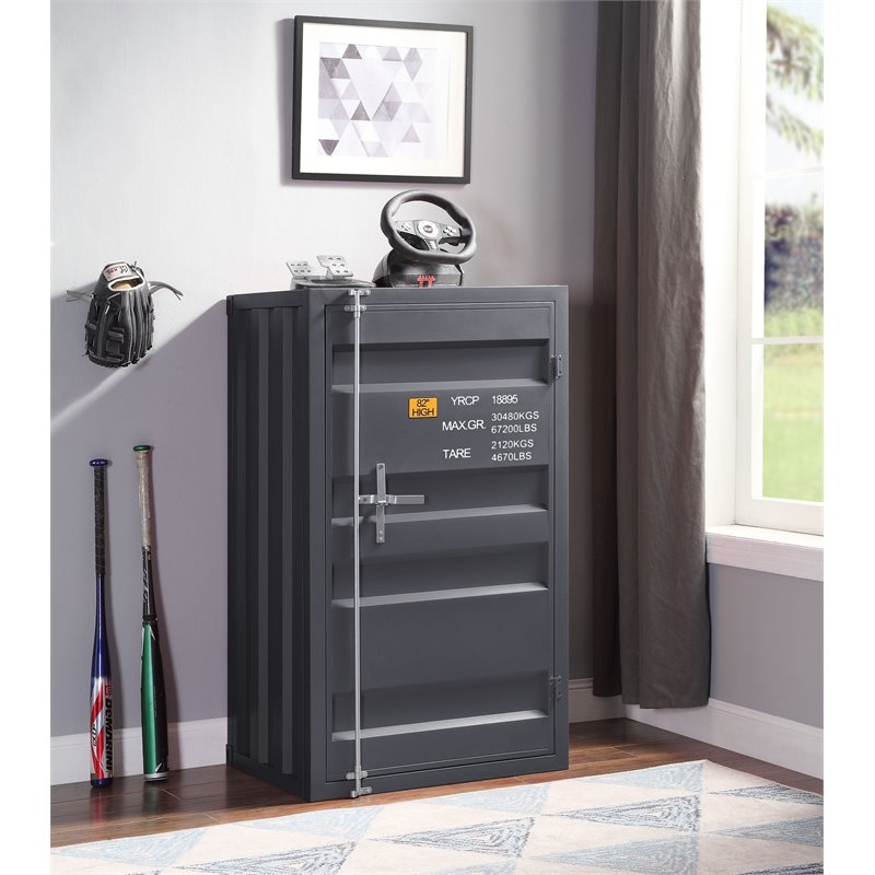 Bowery Hill Metal Gunmetal Gray Chest Rectangular 48