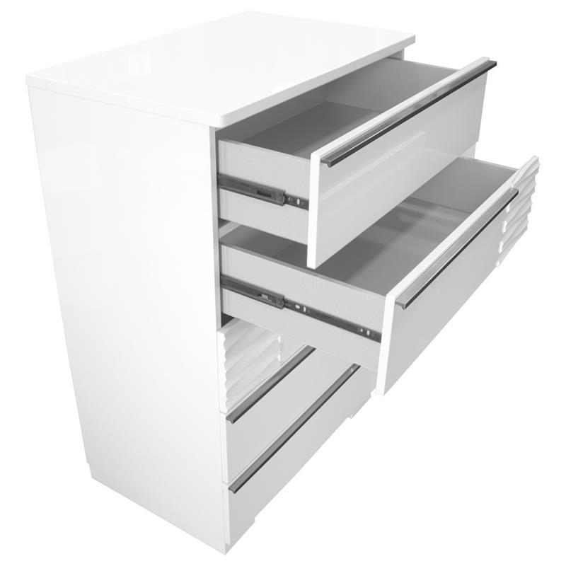 Bowery Hill 5-Drawer Poplar Wood Bedroom Chest in White Lacquer