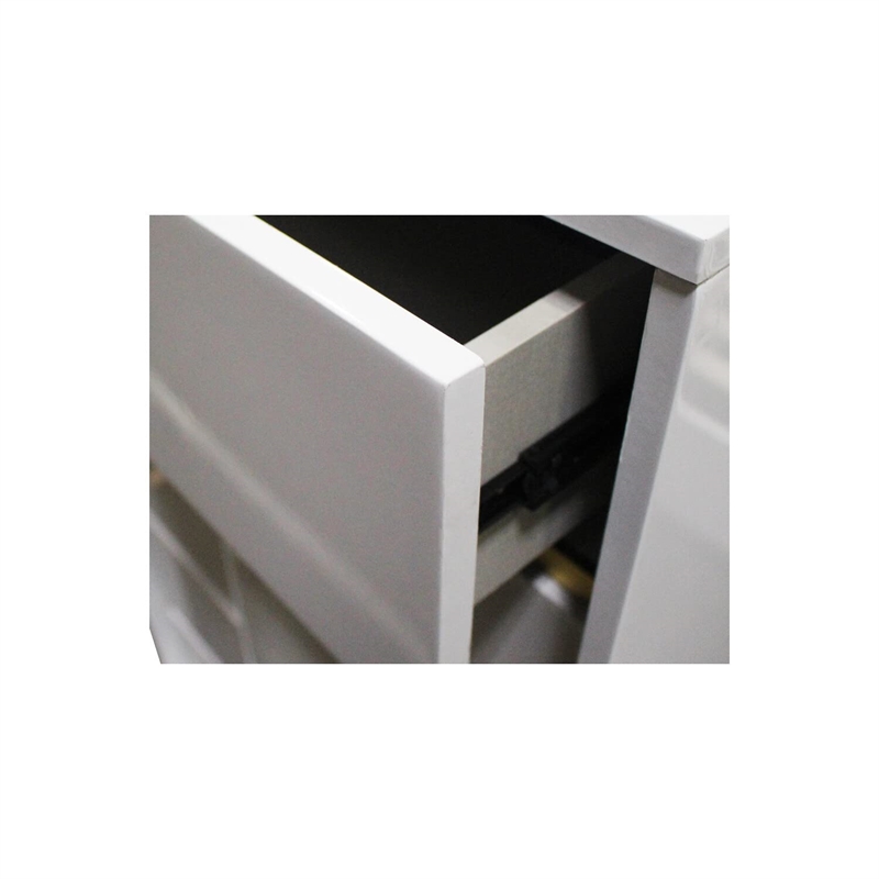 Bowery Hill 5-Drawer Wood Bedroom Chest in Whiteand Gold Trim