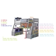 Bowery Hill Modern Wood Twin Size Loft Bed with Storage in Gray