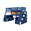 Bowery Hill Storage Loft Bed in Navy Blue Finish