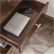 Bowery Hill Contemporary Wood Nightstand with Top AC/USB Charging in Brown