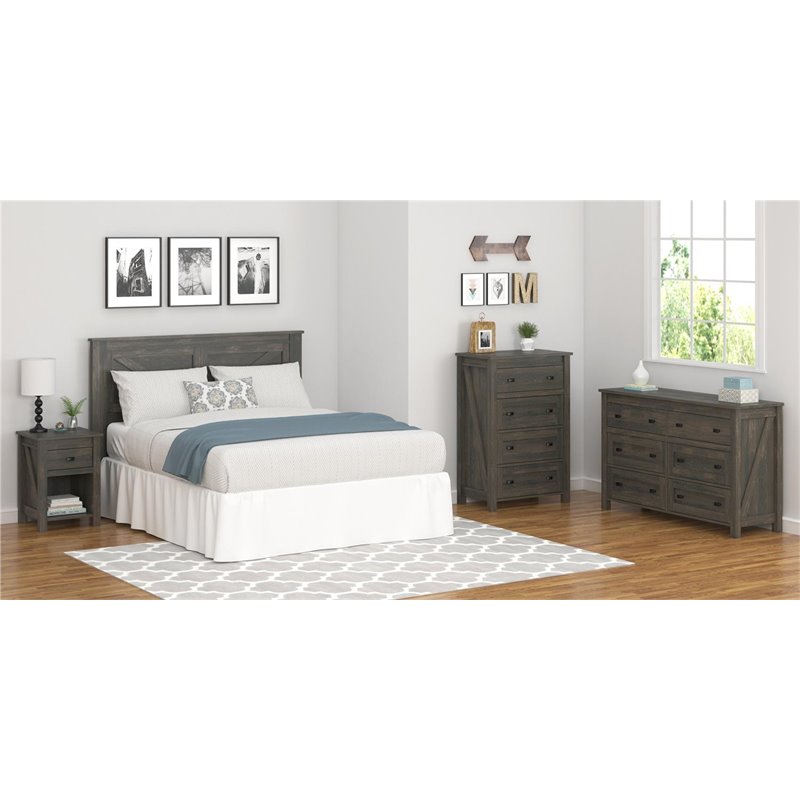 Bowery Hill One Drawer Nightstand in Weathered Oak