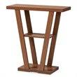 Bowery Hill Walnut Brown Finished Wood Console Table
