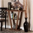 Bowery Hill Walnut Brown Finished Wood Console Table