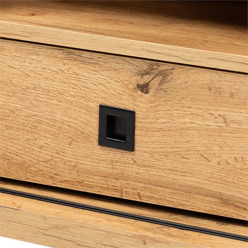 Bowery Hill Oak Brown Finished Wood 2-Drawer TV Stand