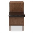 Bowery Hill Mid Century Wood Modern Storage Shoe Storage Bench in Walnut Brown