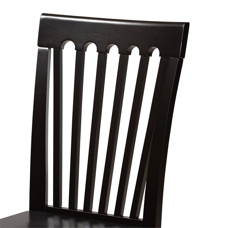 Bowery Hill Dark Brown Finished Wood 5-Piece Dining Set