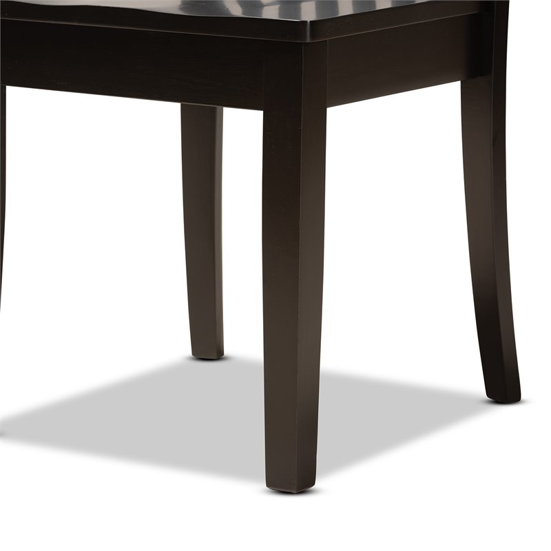 Bowery Hill Dark Brown Finished Wood 5-Piece Dining Set