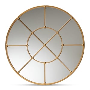 Bowery Hill Modern Gold Finished Metal Accent Wall Mirror