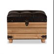 Bowery Hill Rustic Dark Brown Finished Wood Storage Ottoman