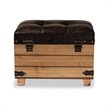 Bowery Hill Rustic Dark Brown Finished Wood Storage Ottoman