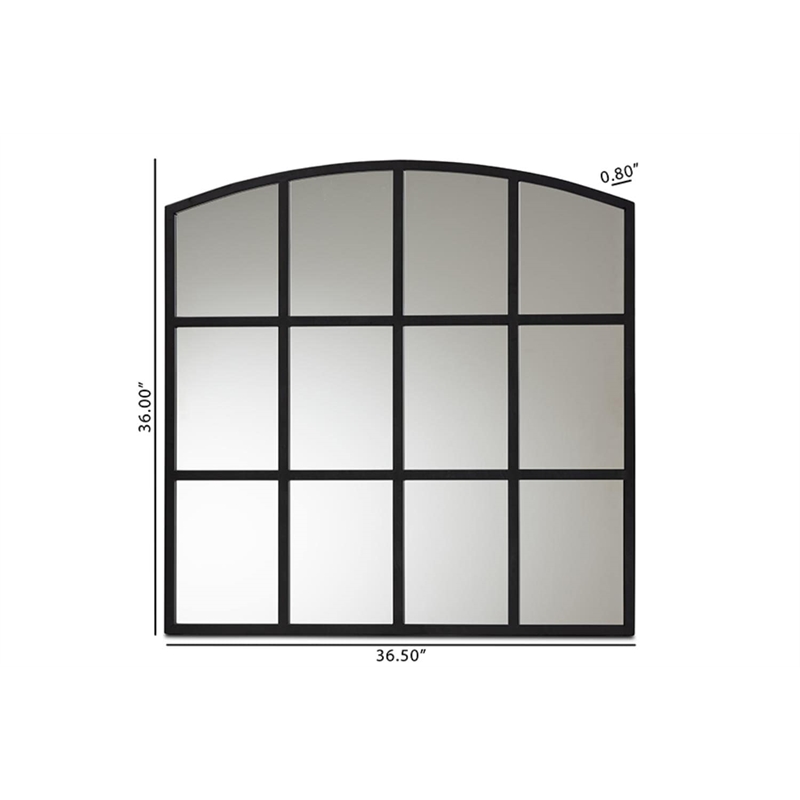 Bowery Hill Contemporary Black Finished Metal Accent Wall Mirror