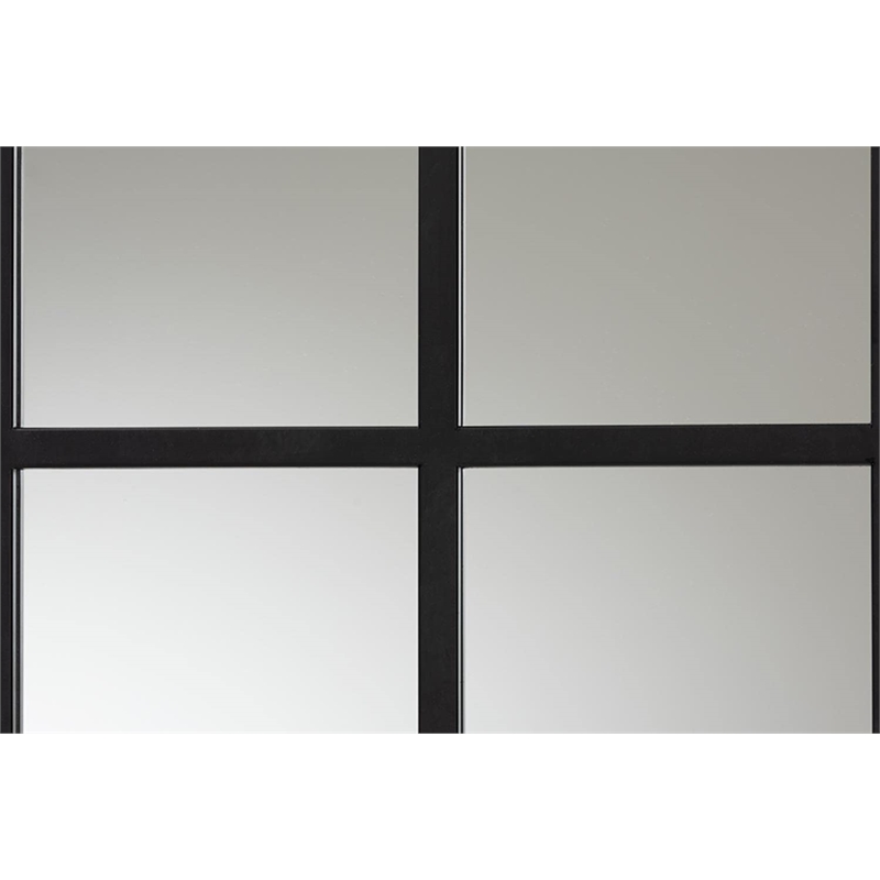 Bowery Hill Contemporary Black Finished Metal Accent Wall Mirror