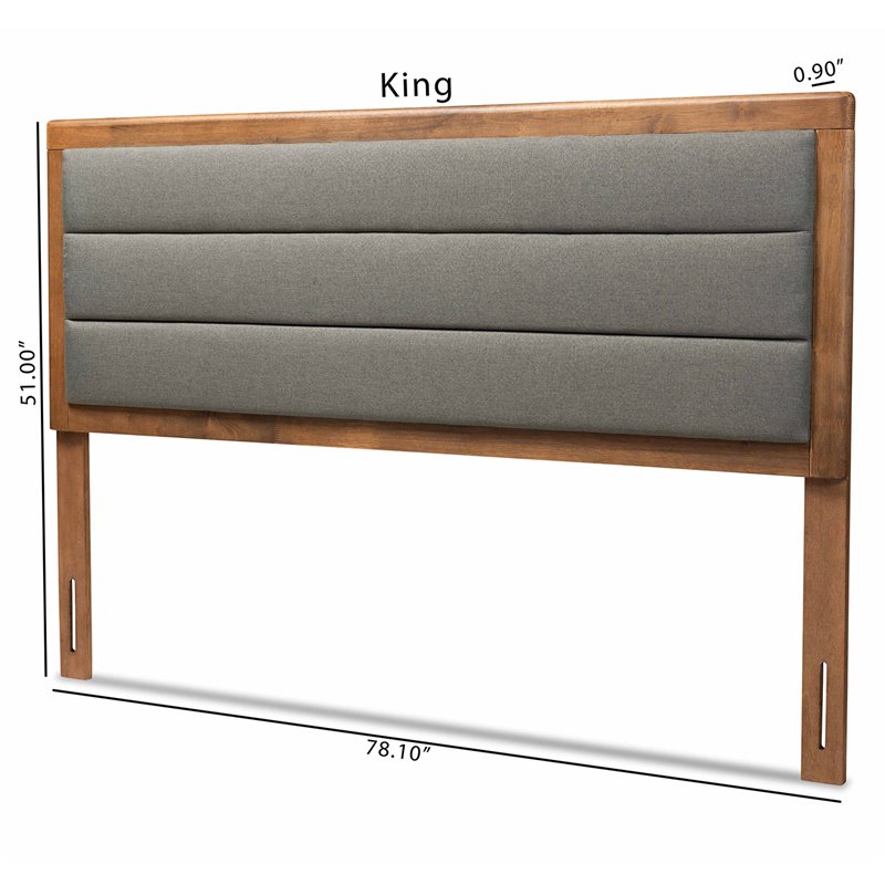 Bowery Hill Dark Gray and Brown Finished Wood Full Size Headboard