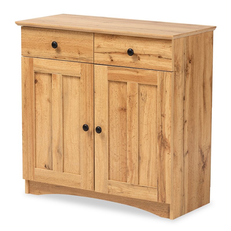 Bowery Hill Engineered Wood Oak Brown Kitchen Cabinet Rectangular Anti-Topple 30.42