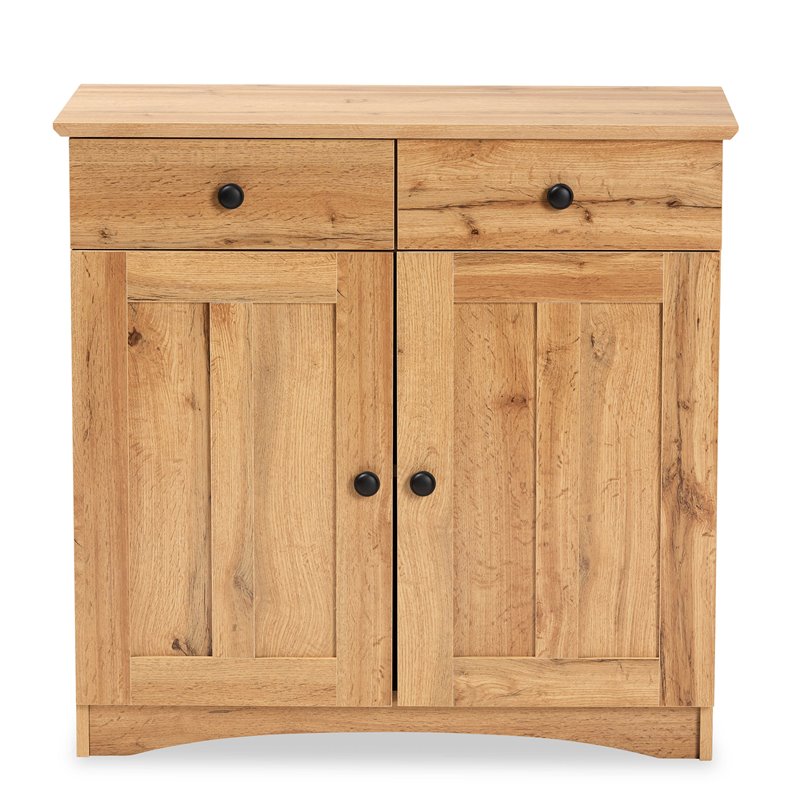 Bowery Hill Engineered Wood Oak Brown Kitchen Cabinet Rectangular Anti-Topple 30.42