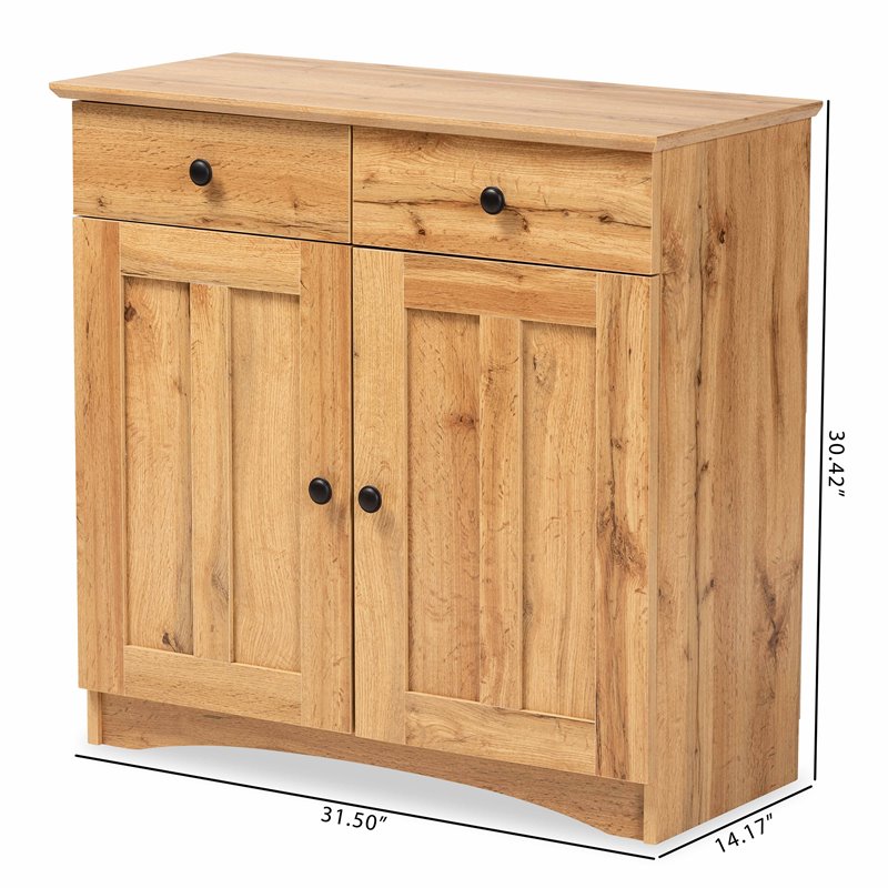 Bowery Hill Engineered Wood Oak Brown Kitchen Cabinet Rectangular Anti-Topple 30.42