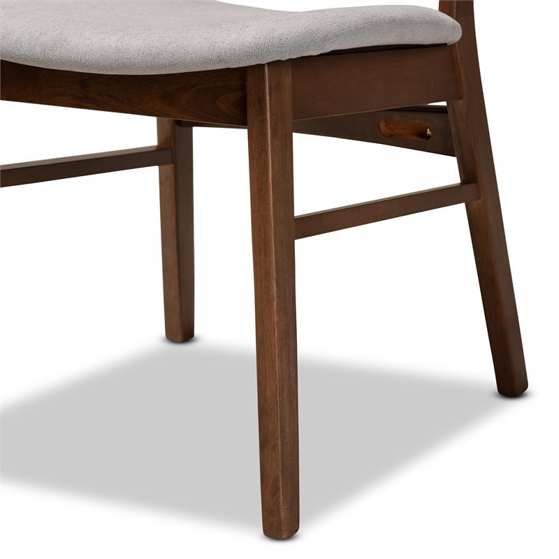 Bowery Hill Mid-Century Grey and Walnut Brown Finished Wood 5-Piece Dining Set