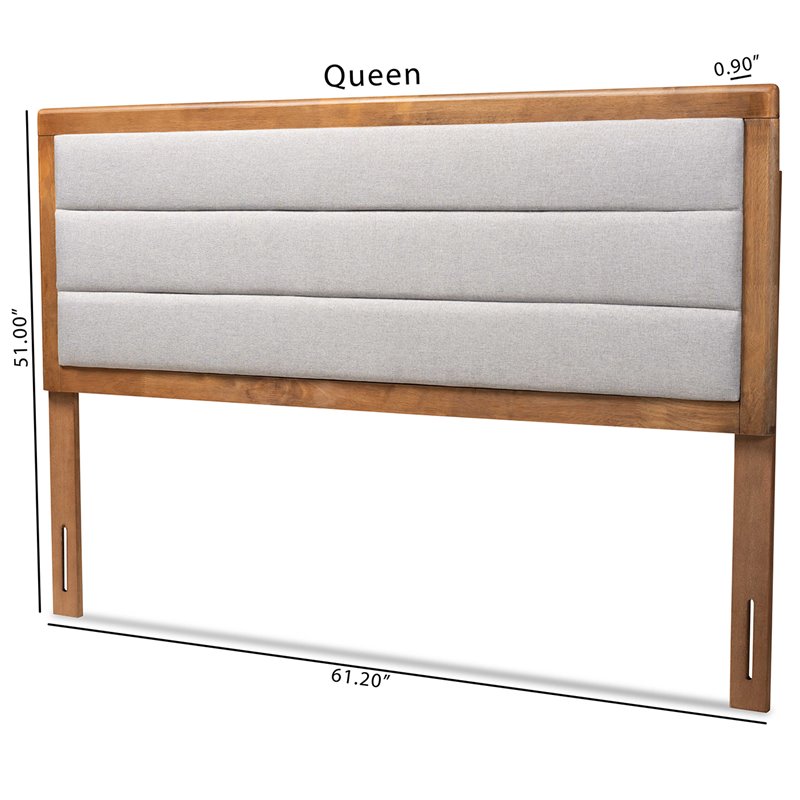 Bowery Hill Light Gray and Brown Finished Wood King Size Headboard