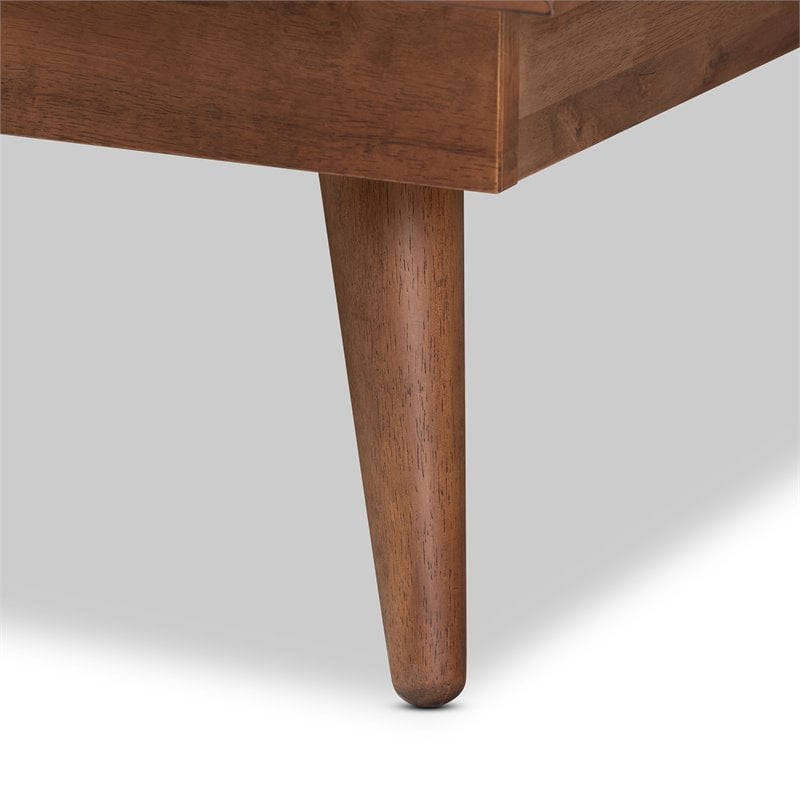 Bowery Hill Walnut Brown Finished Wood and Queen Size Platform Bed
