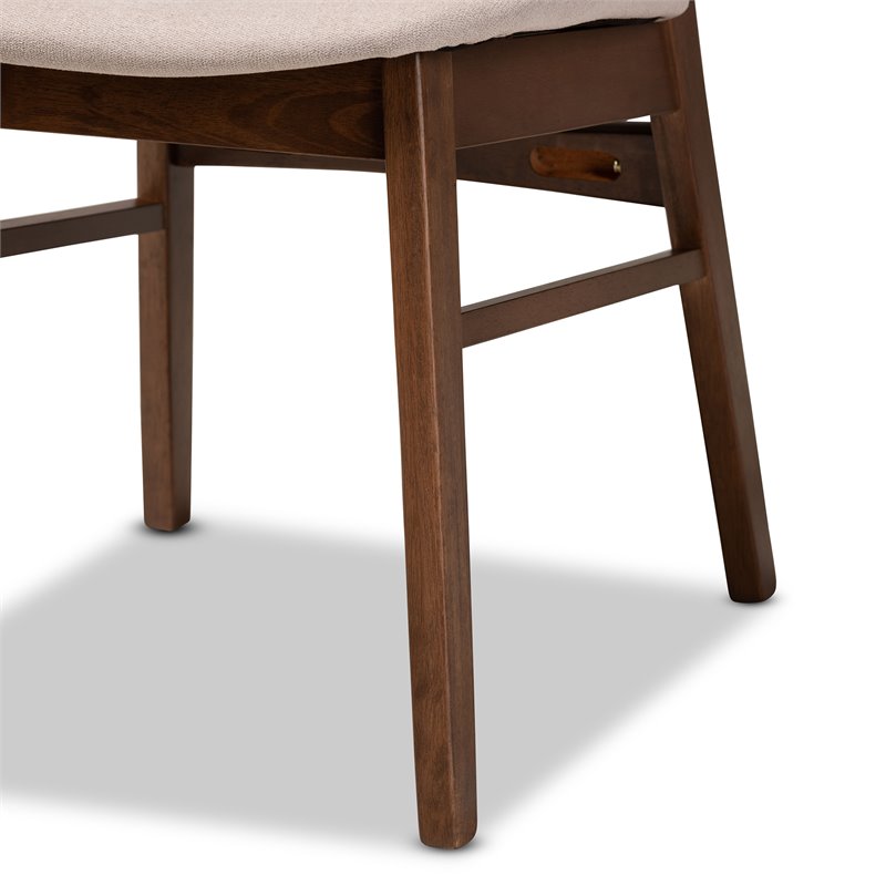 Bowery Hill Beige and Walnut Brown Finished Wood 5-Piece Dining Set