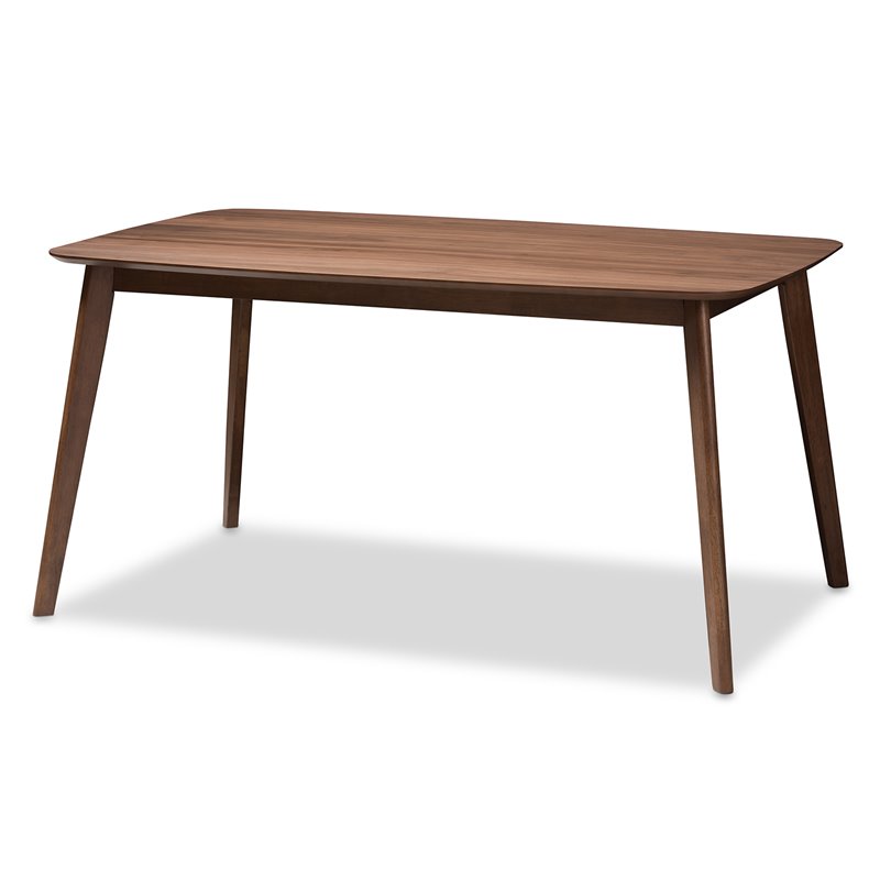 Bowery Hill Mid Century Beige and Walnut Brown Finished Wood 5-Piece Dining Set