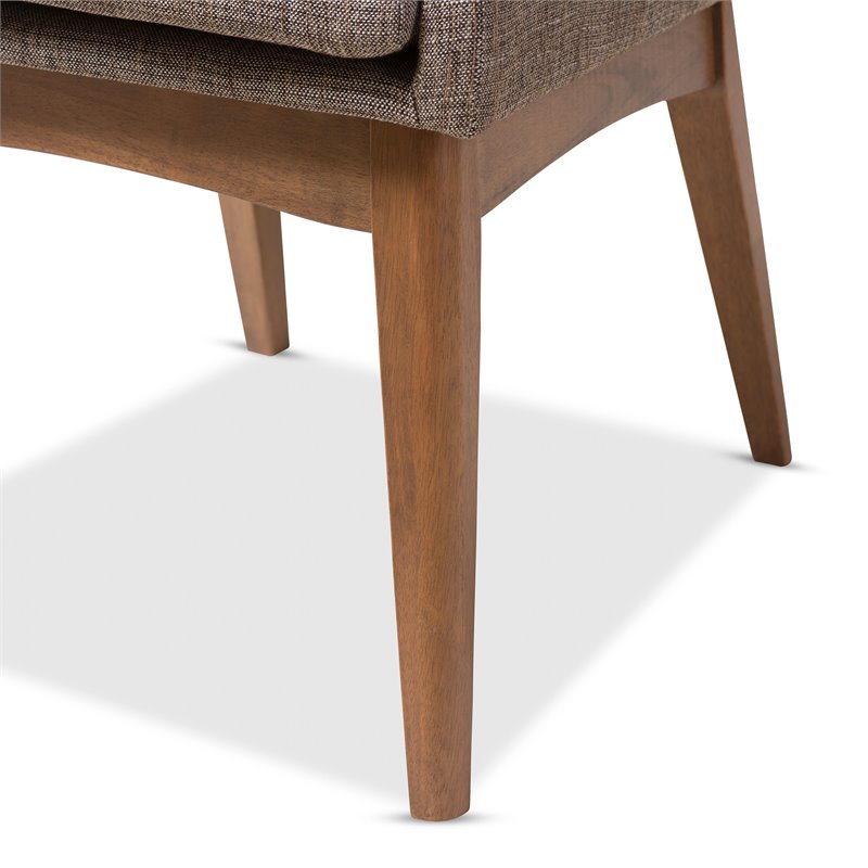 Bowery Hill Fabric and Walnut Brown Finished Wood 5-Piece Dining Set
