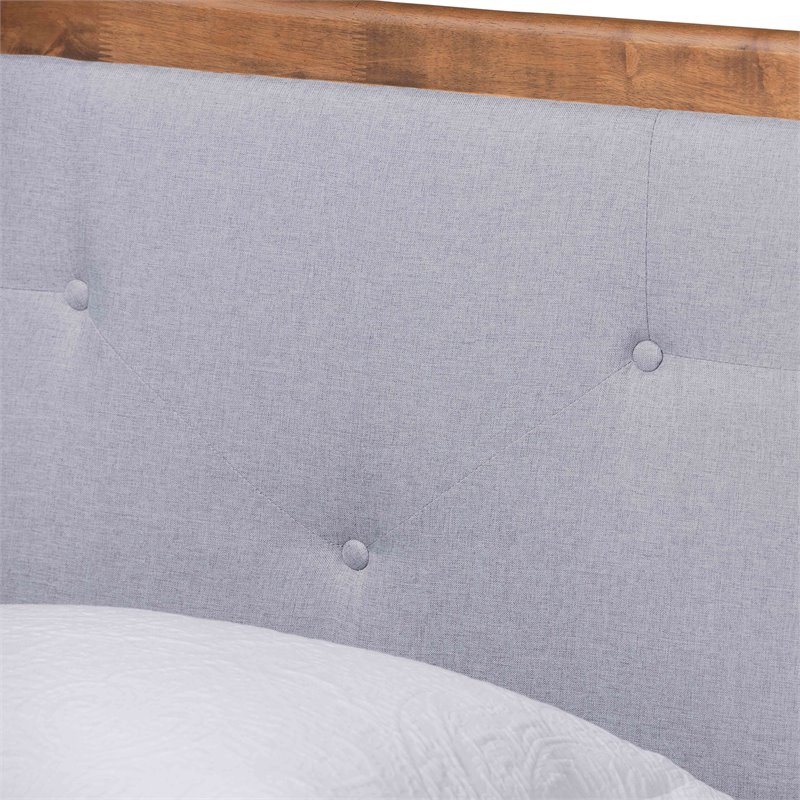 Bowery Hill Light Grey and Brown Finished Wood Twin Size Platform Bed