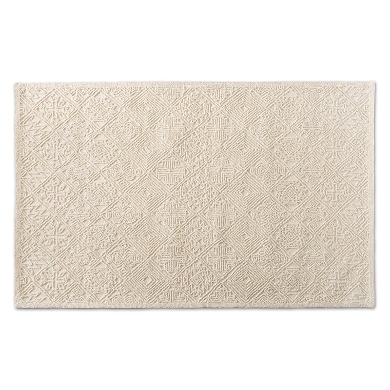 Bowery Hill Modern Ivory Handwoven Wool Area Rug