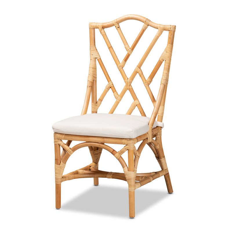 Bowery Hill Rattan Natural Chair Rectangular Fully Assembled 40.2